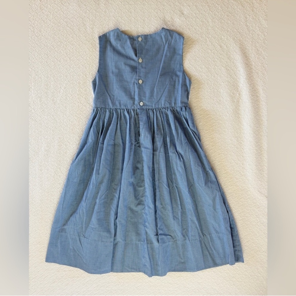 Rosalina Collection Space Adventure Blue Gingham Smocked Sleeveless Dress - Picture 3 of 4